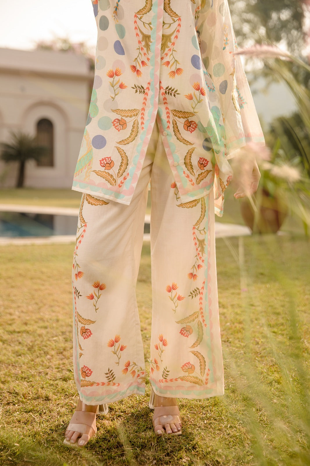 Floral Caramel Cotton Co-ord set - Coord Set for Women