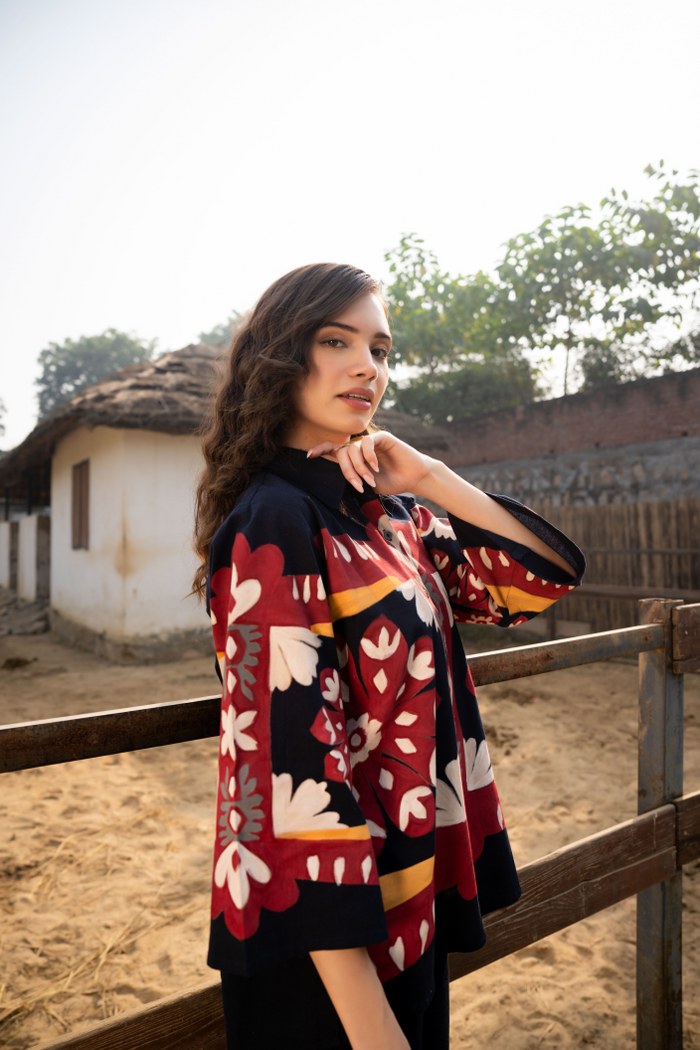 Trending Poplin Brush Paint Co-Ord Set Collared Shirt & Trousers | Casual & Semi-Formal Wear