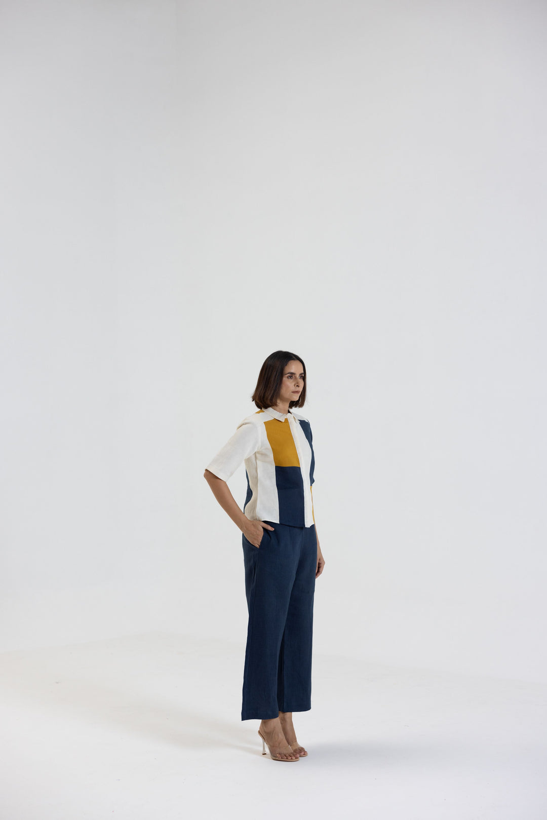 Colour Block Cotton Linen Co-Ord set