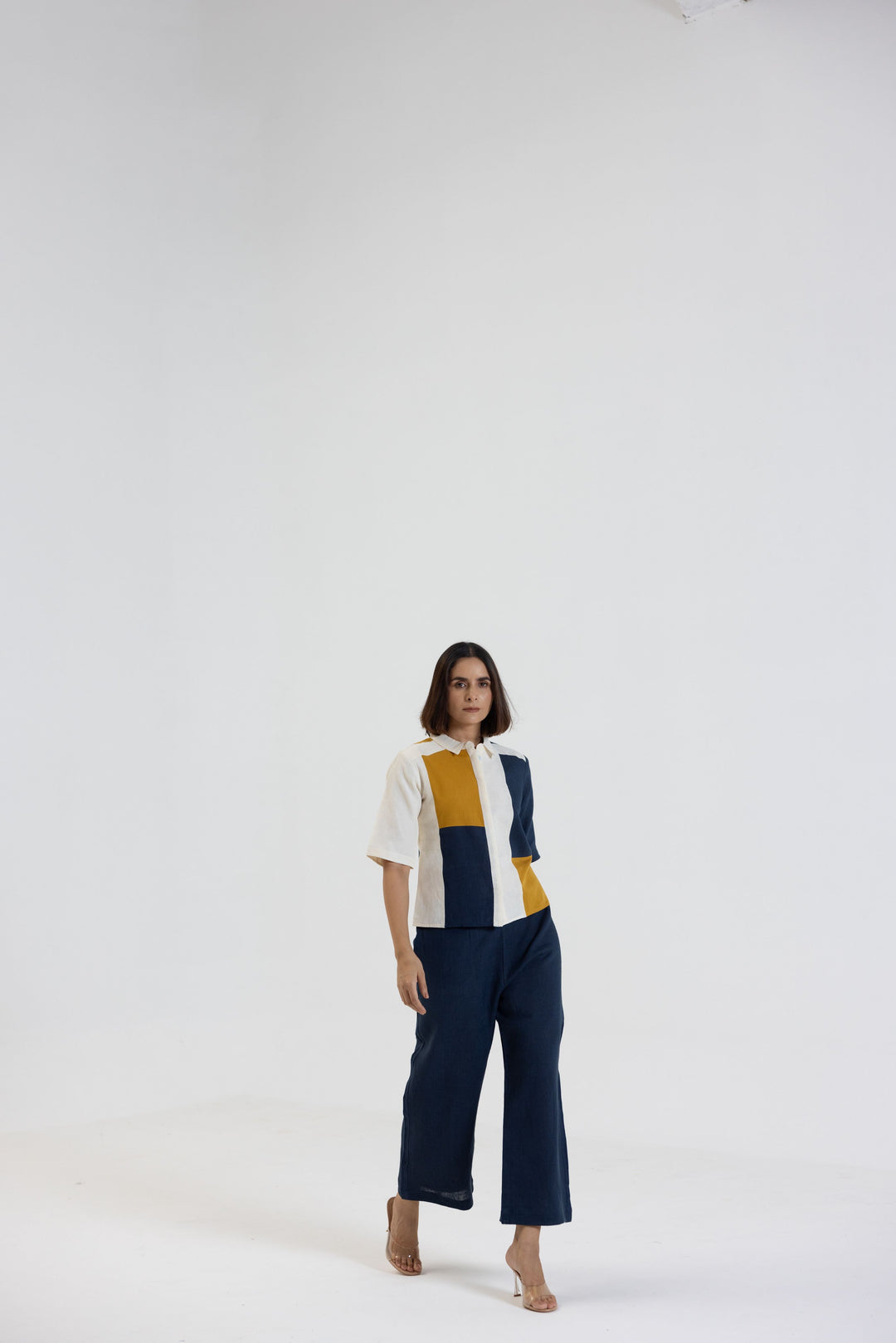 Colour Block Cotton Linen Co-Ord set