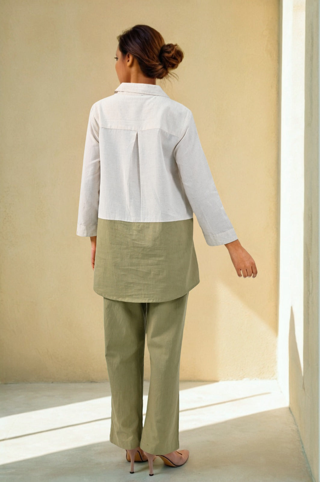 White and Green Co-Ords for women - Coord Set for Women