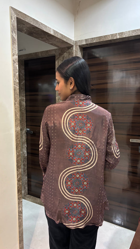 Ajrakh Shirt with statement horse buttons - shirt