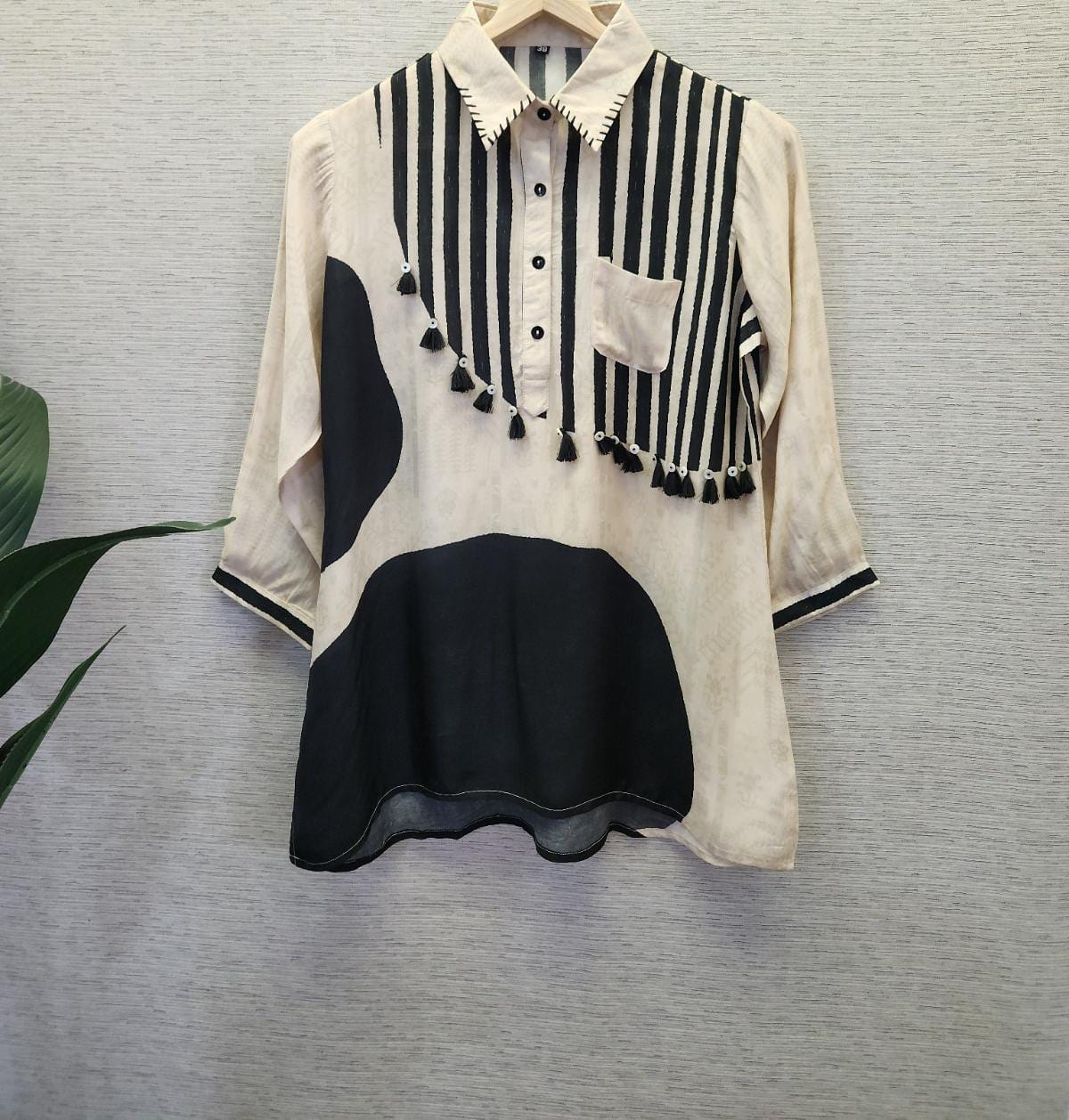 Off White abstract Printed Crepe Top