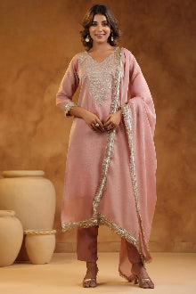 Shimmer Crush Tissue Suit Salwar Set for Women - Suit Set Kurti Pant Dupatta Set