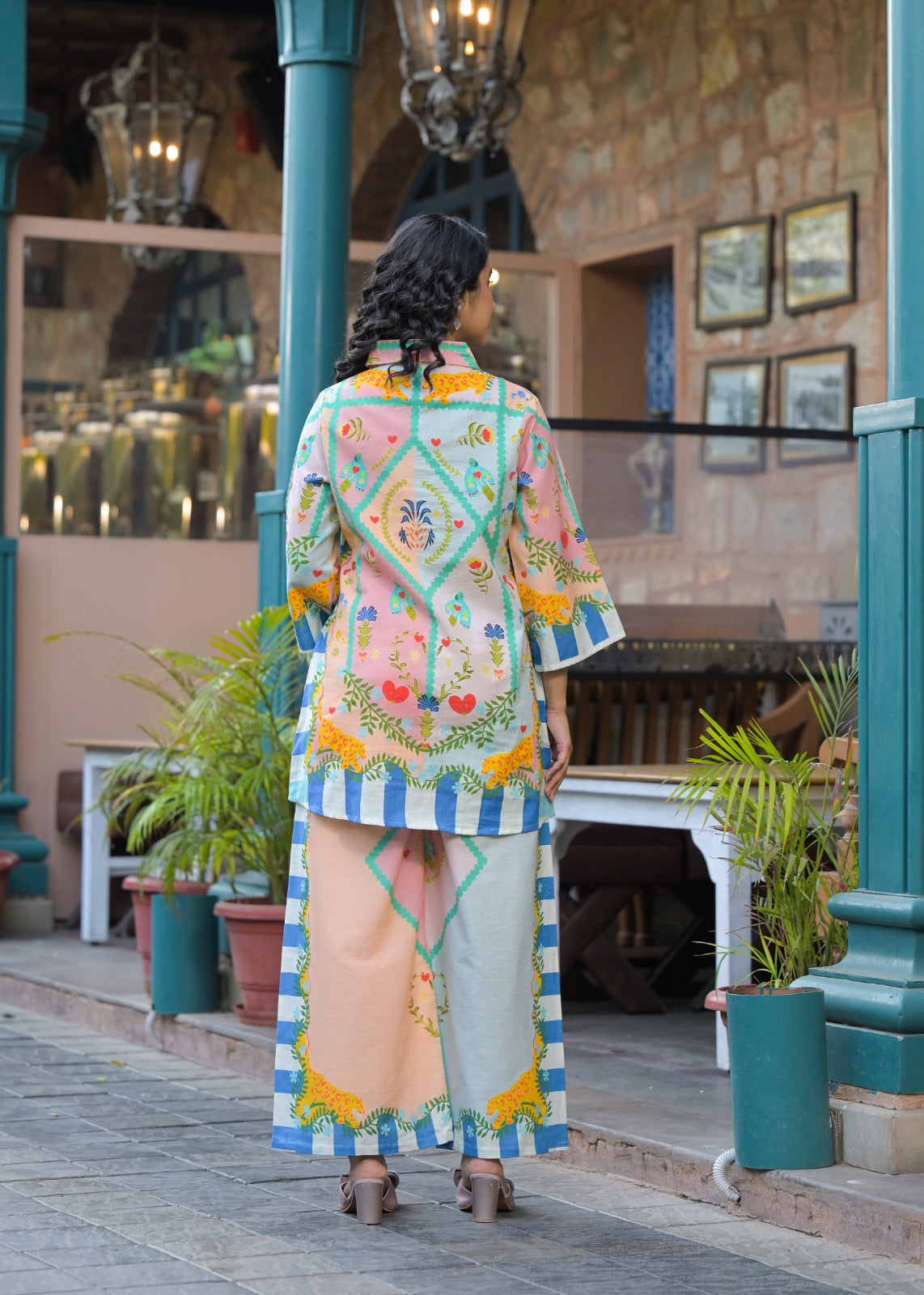 Floral Cotton Linen Co-Ord set for women