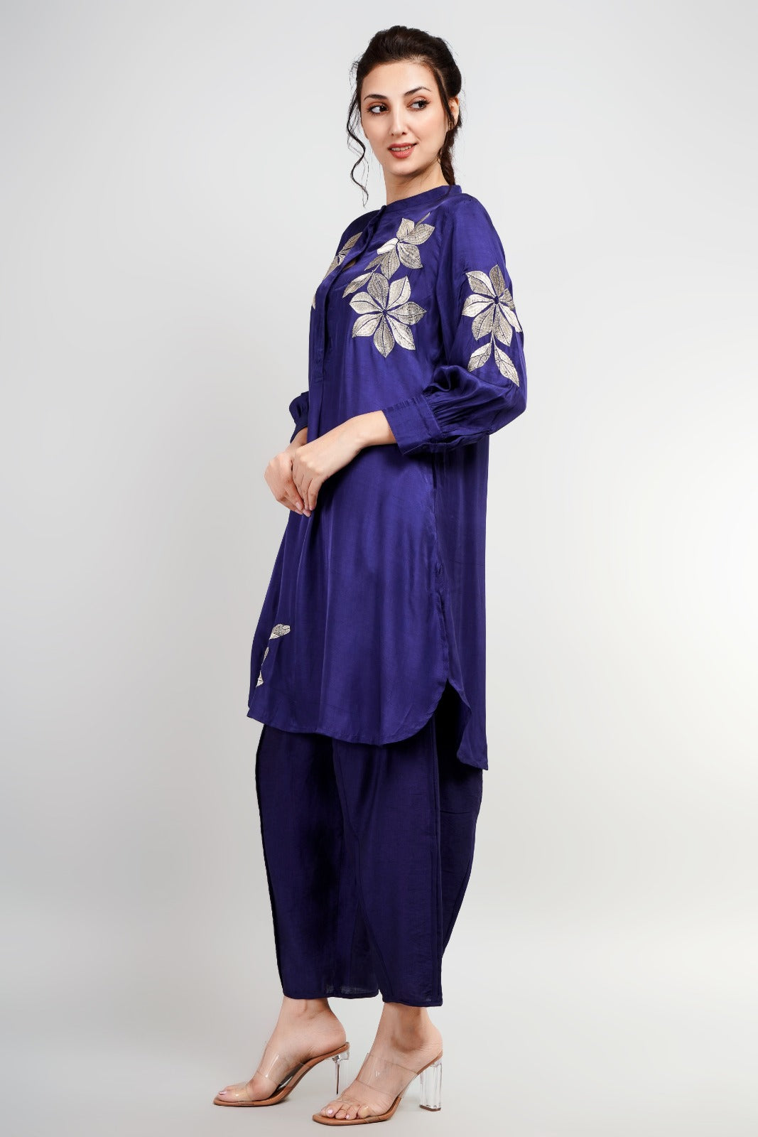 Navy Blue Floral Co-Ord Set