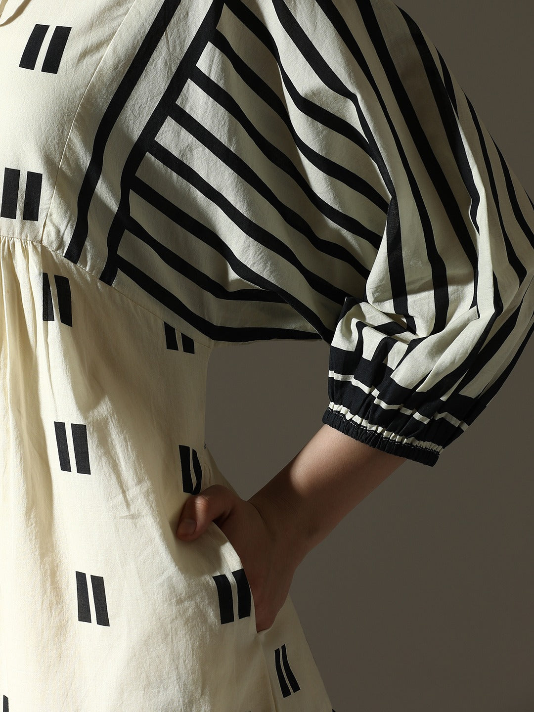 Classic Designer Black and White Dress - dress