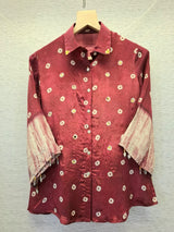 Designer Crepe Fabric Bandhej and Shibori Print shirt