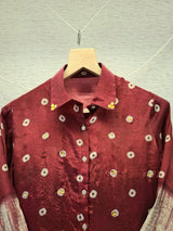 Designer Crepe Fabric Bandhej and Shibori Print shirt