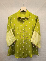 Designer Crepe Fabric Bandhej and Shibori Print shirt