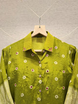 Designer Crepe Fabric Bandhej and Shibori Print shirt
