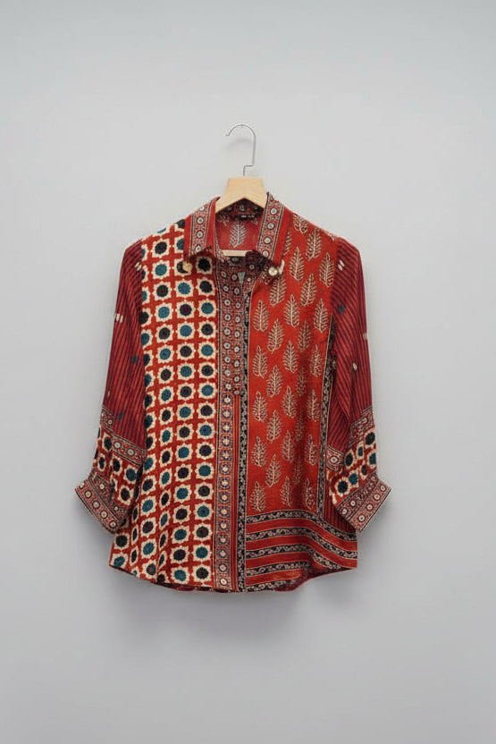AJRAKH PRINTED SHIRT FOR WOMEN