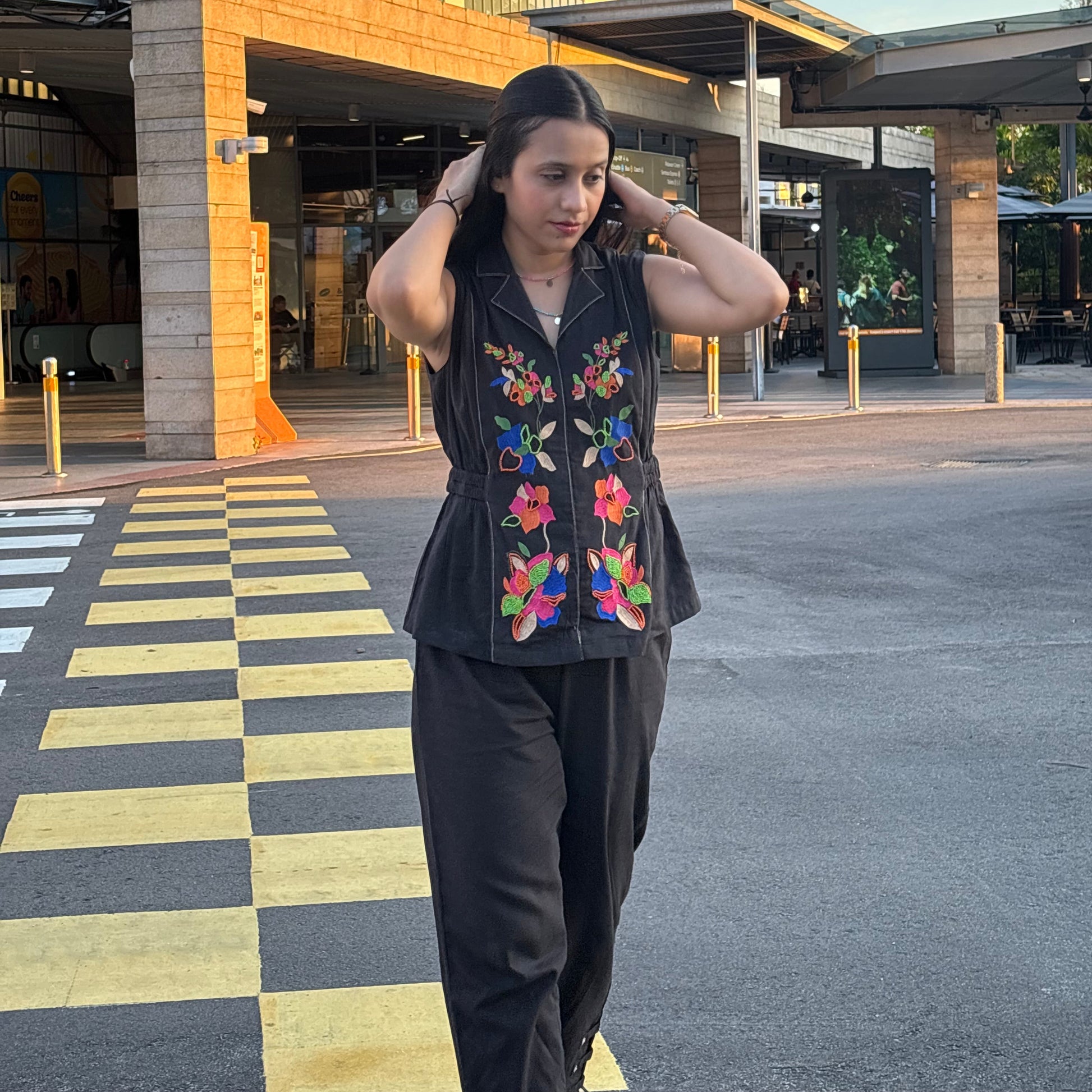 BLACK EMBROIDERED CO-ORDINATE FOR WOMEN
