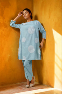 Light Blue Embroidered Kurta Set