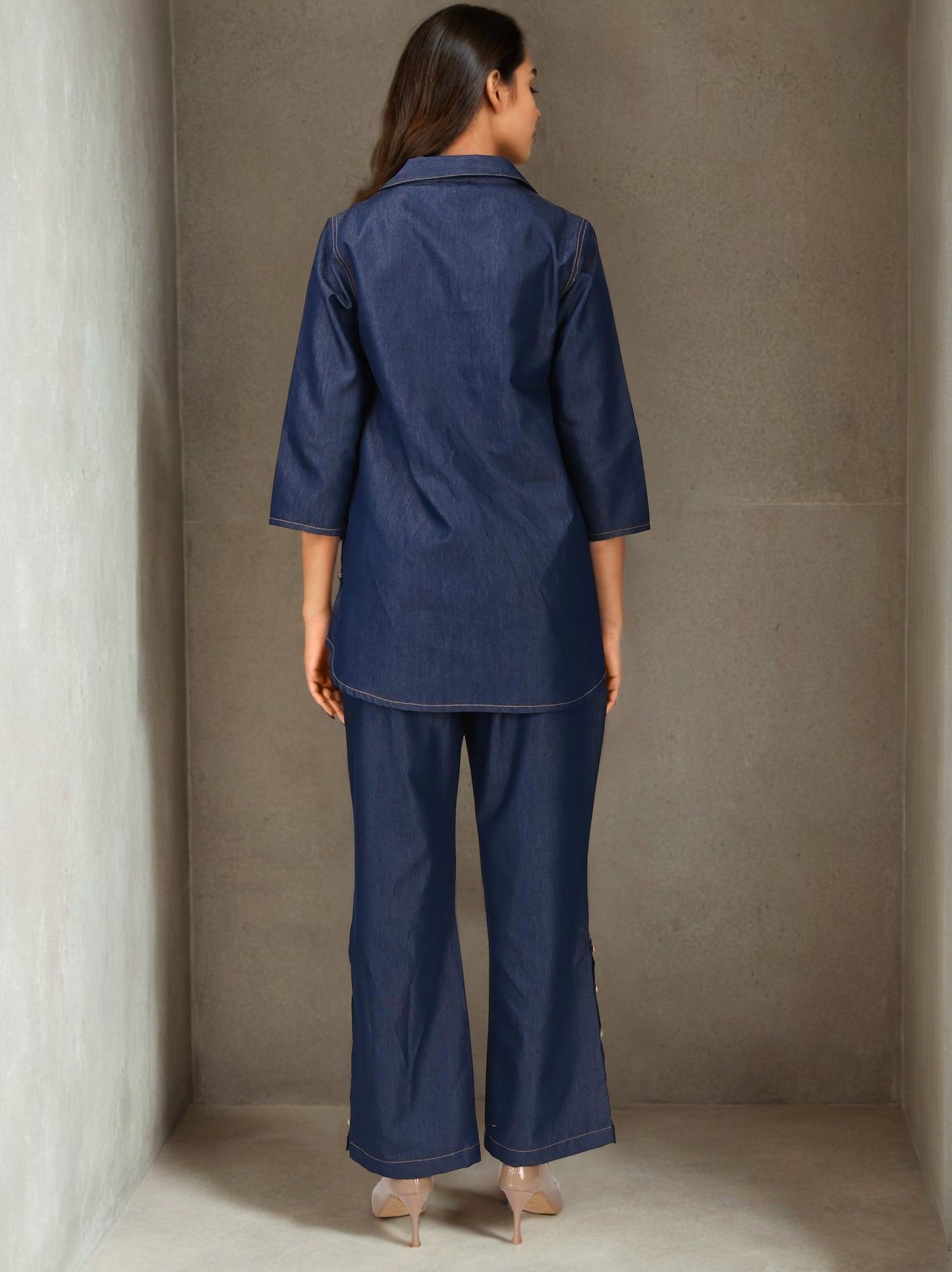 Denim Co-Ord set with Button Detailing