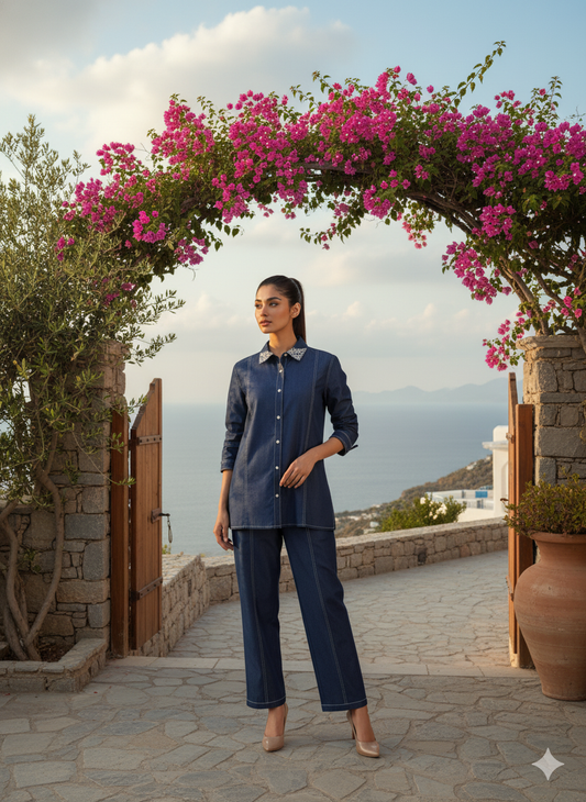 Shanaya Denim Co-Ord with handwork