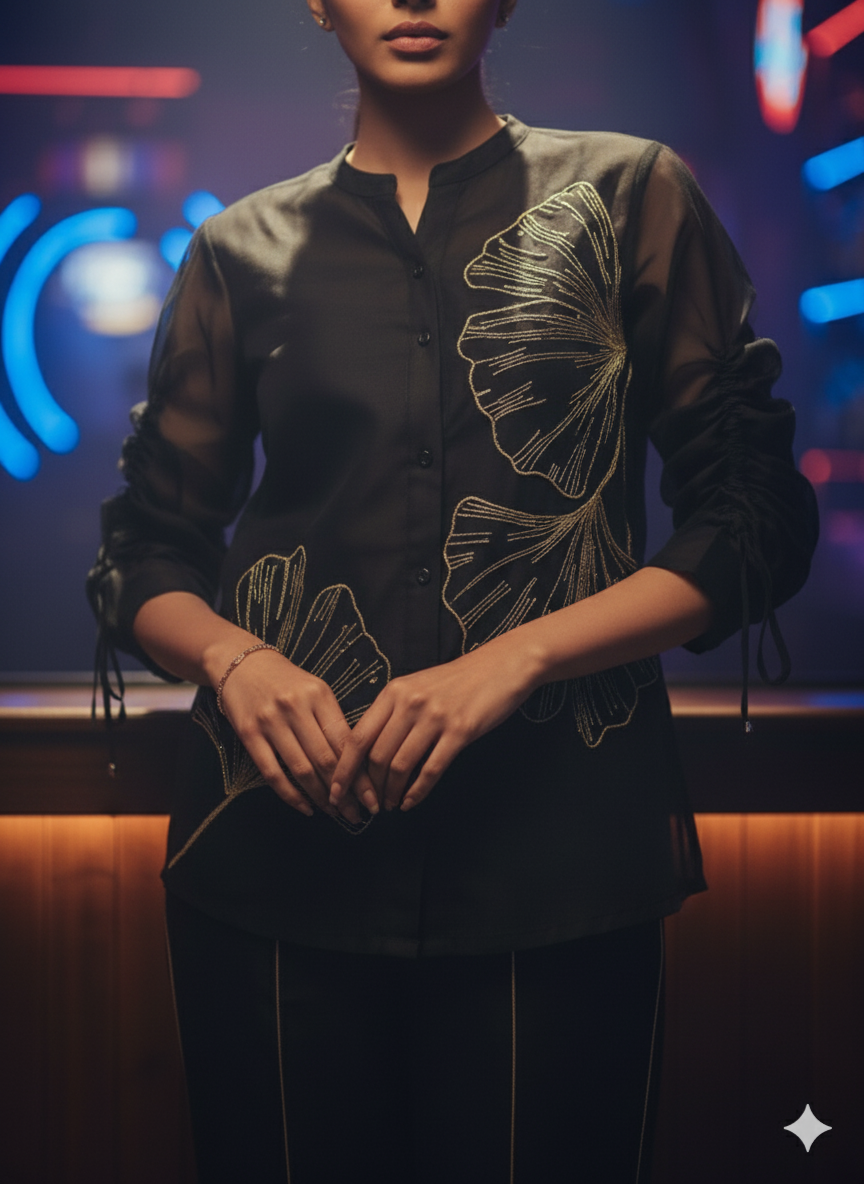 Partywear Black and Golden Co-Ord