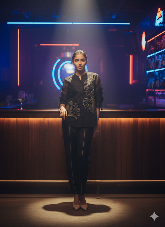 Partywear Black and Golden Co-Ord