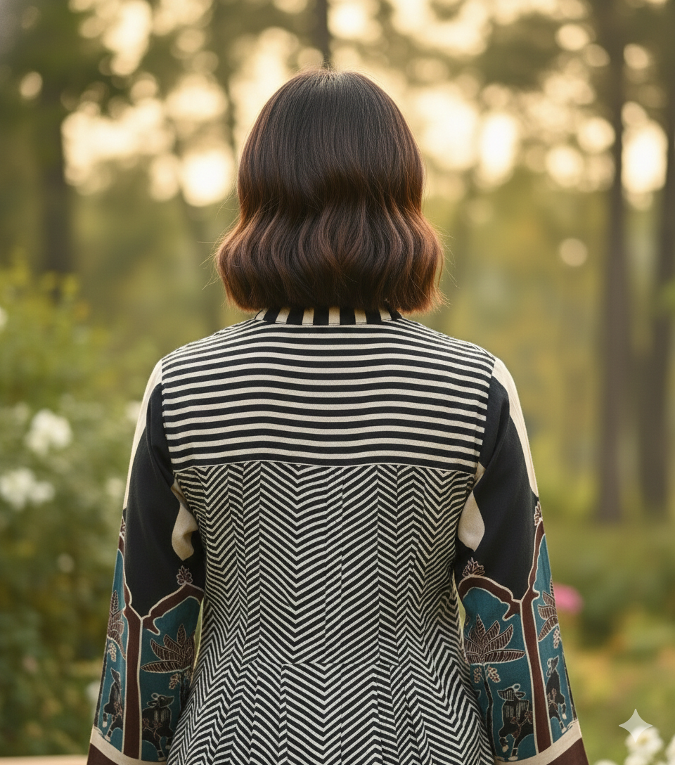 Black Ajrakh Kurta Pant Set