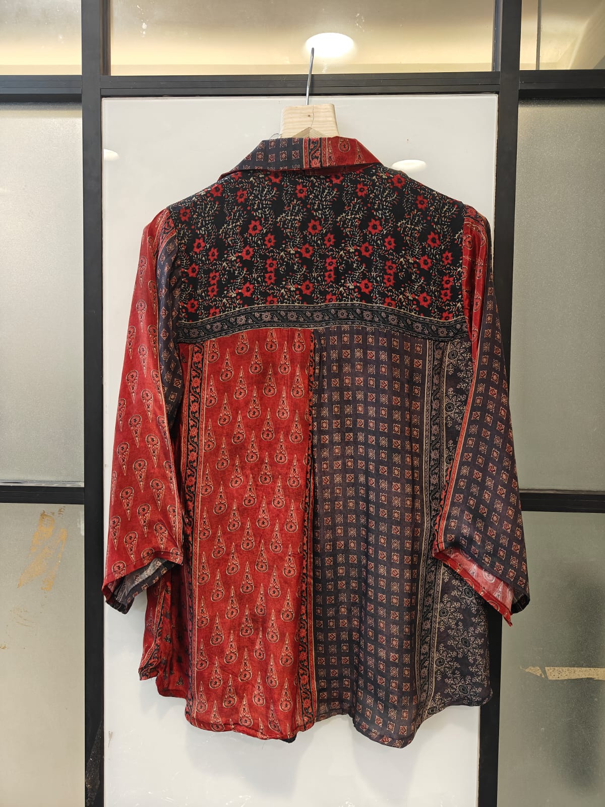 Designer Red and Black Ajrakh Top