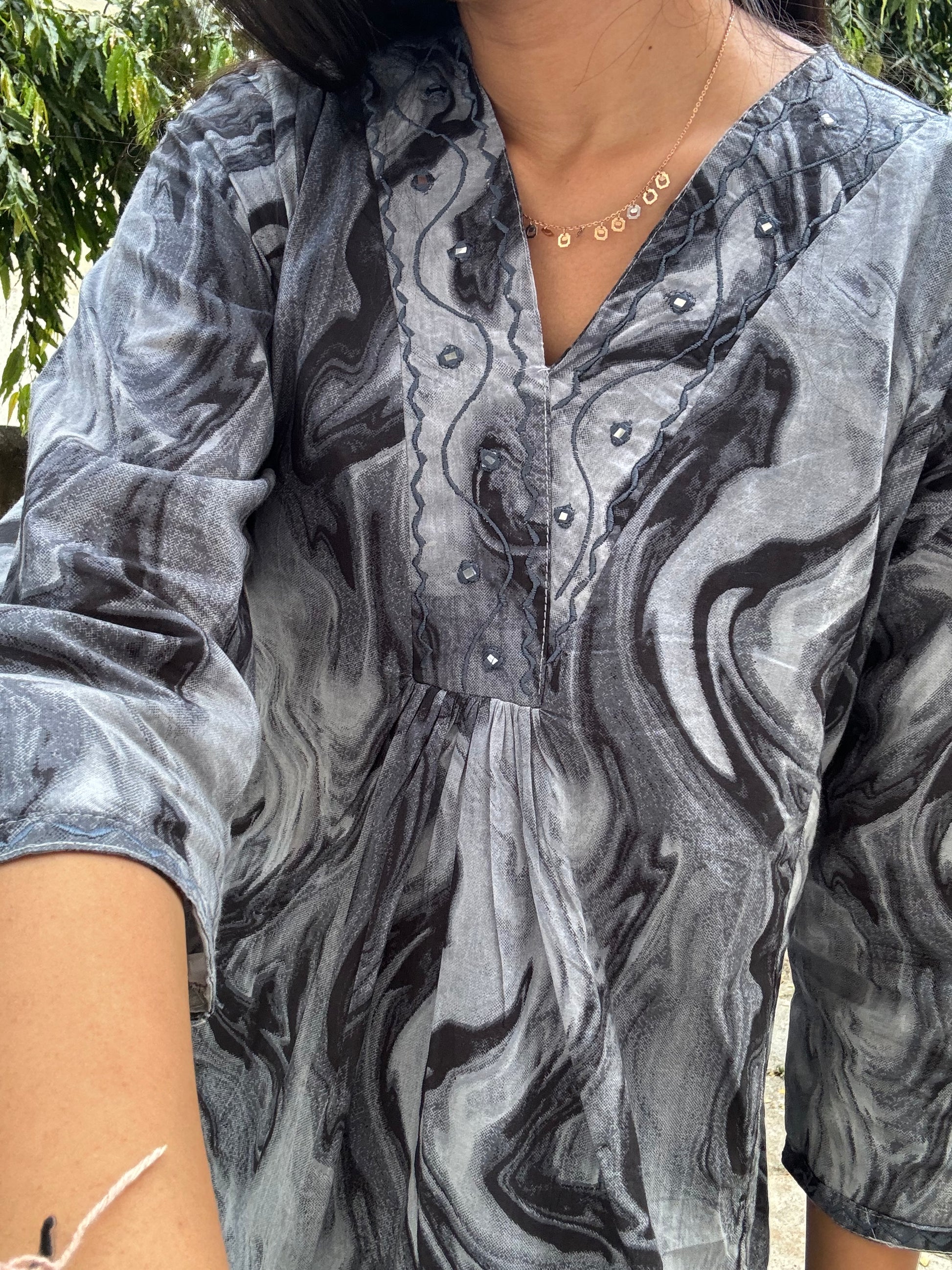 Grey Kurta Pant set for Women