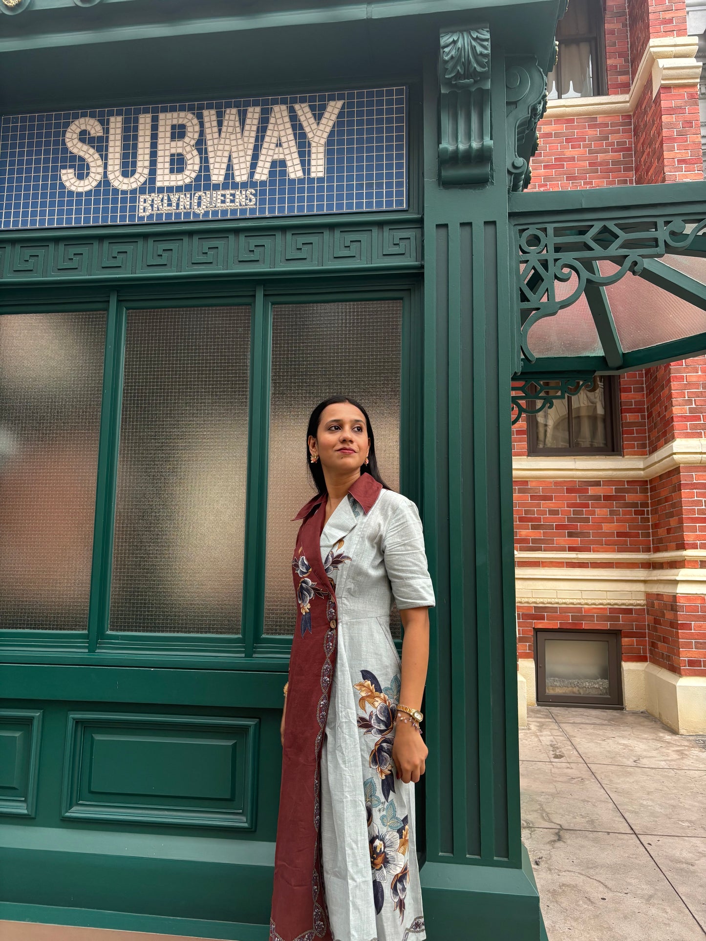 Floral Print Wrap Midi Dress