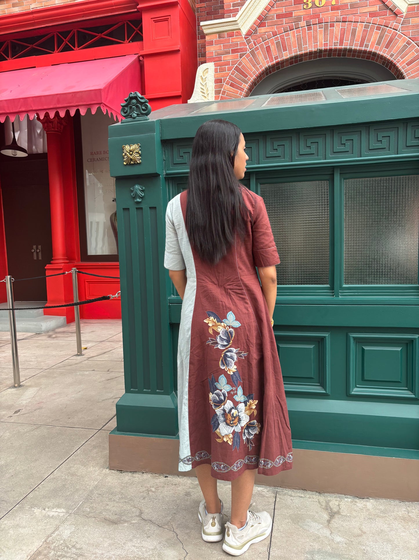 Floral Print Wrap Midi Dress