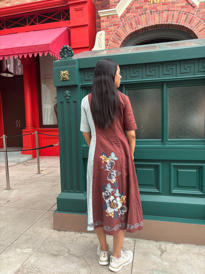 Floral Print Wrap Midi Dress