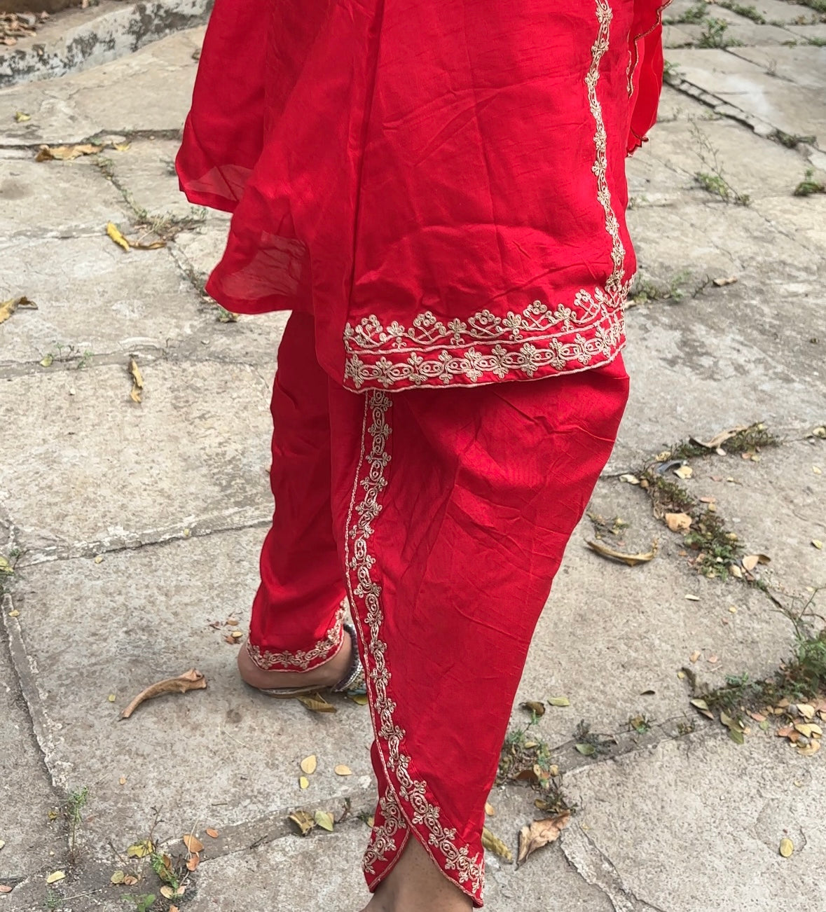 Red Dhoti Pant Dupatta set
