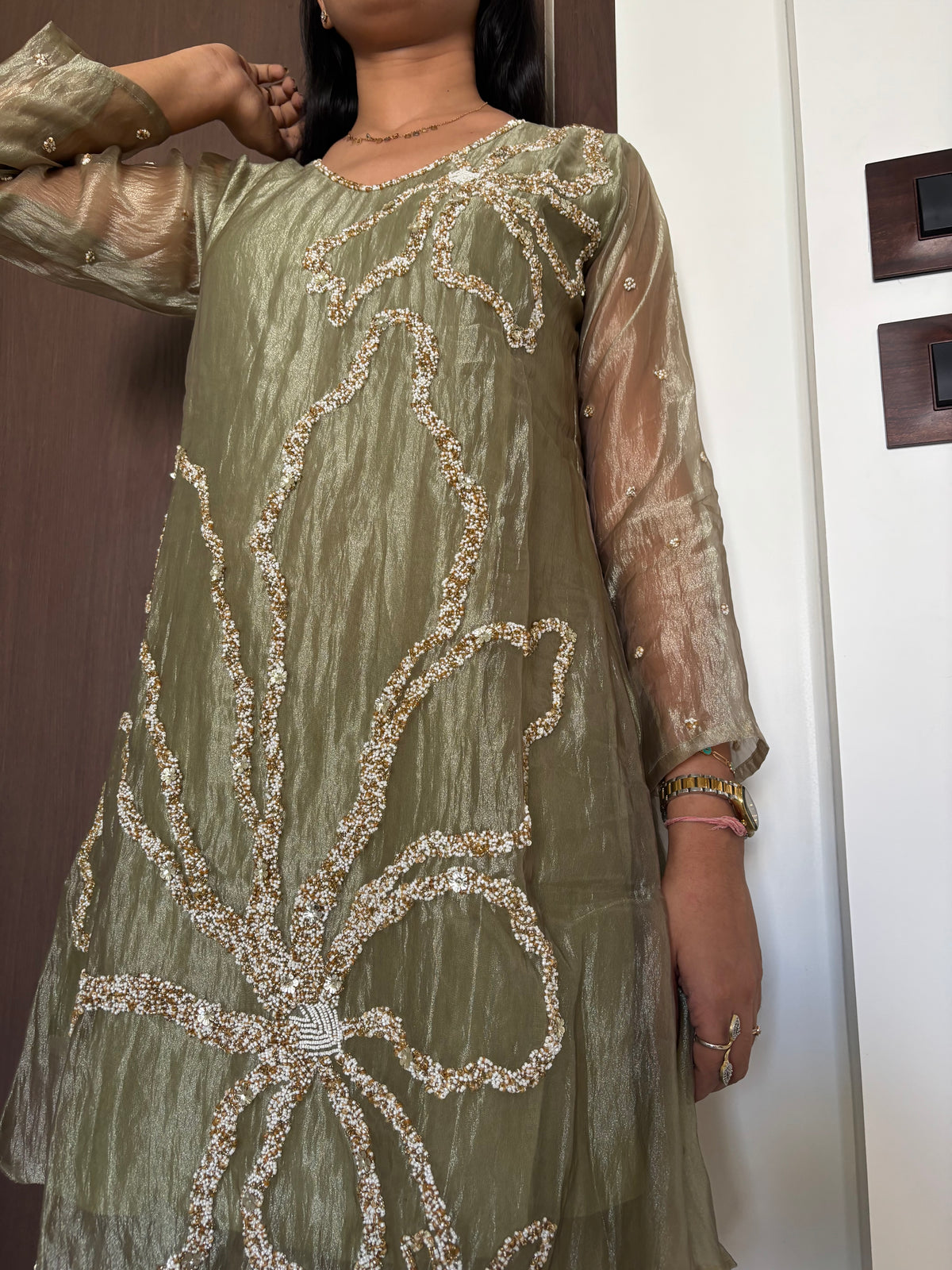 Sitara Light Green Kurta Pant Indo-Western set