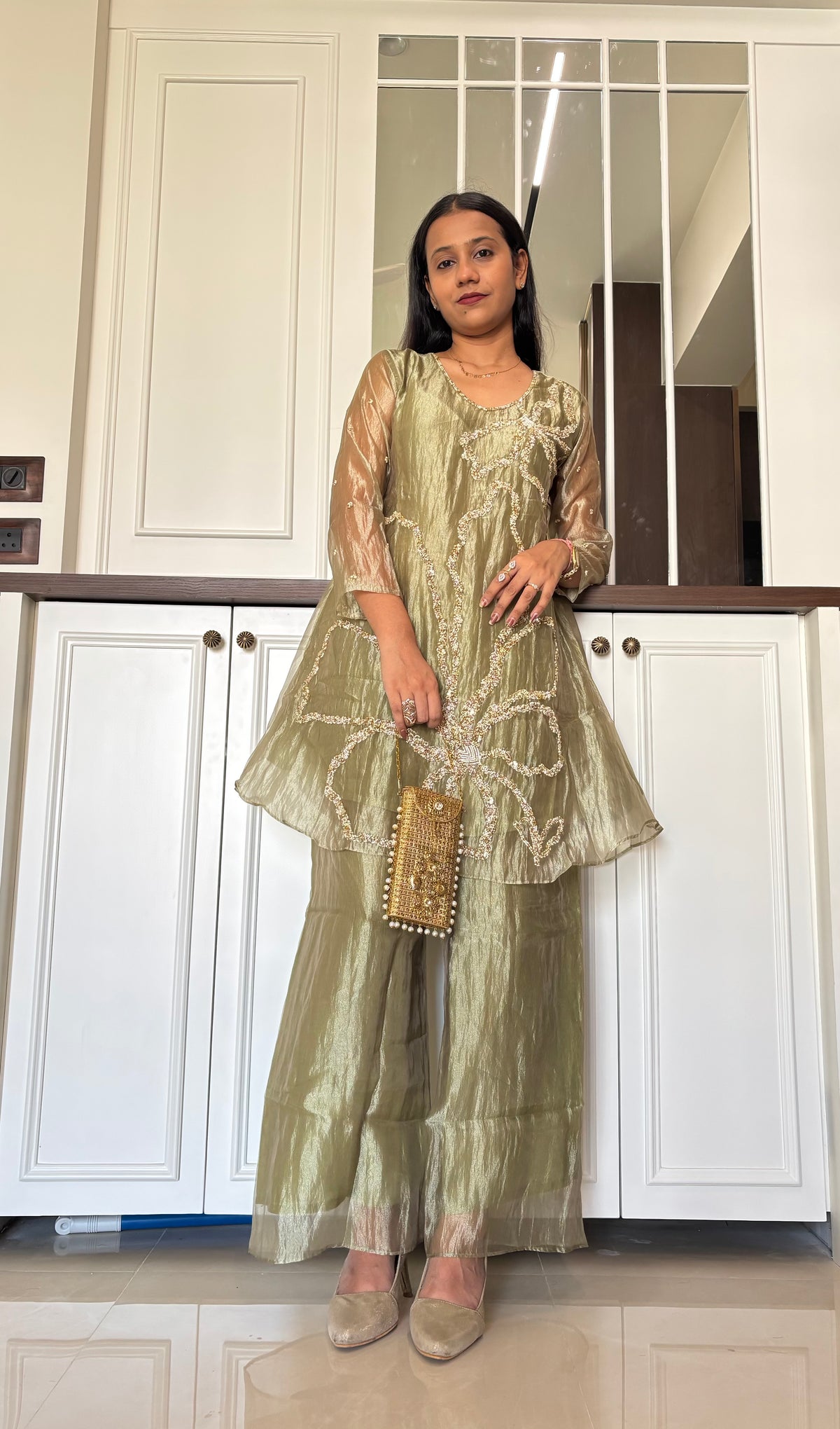 Sitara Light Green Kurta Pant Indo-Western set