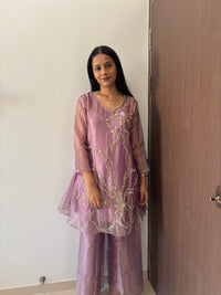 Sitara Kurta Pant Indo-Western set Tissue Fabric