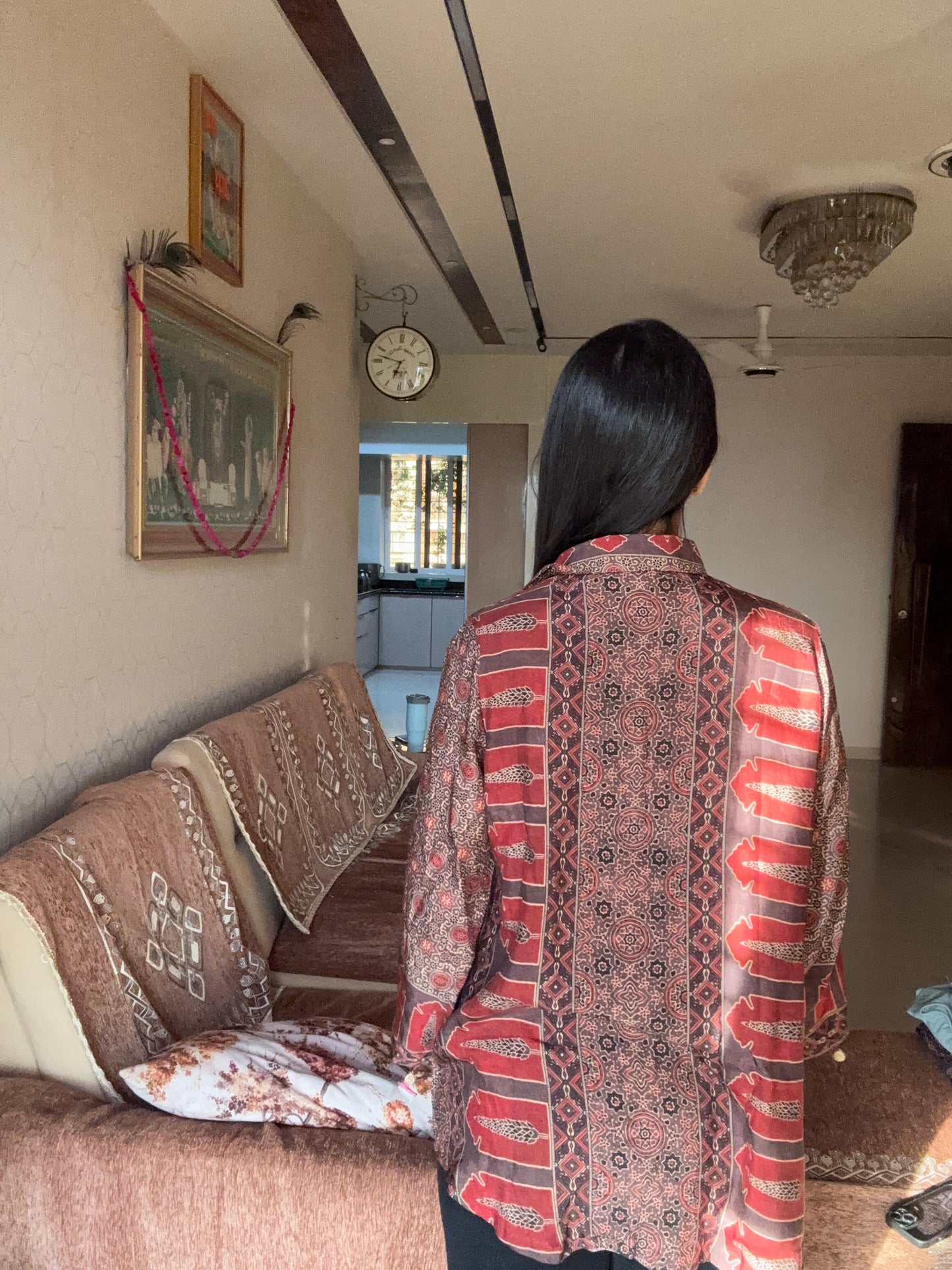 Ajrakh Printed Indo-Western Shirt Top