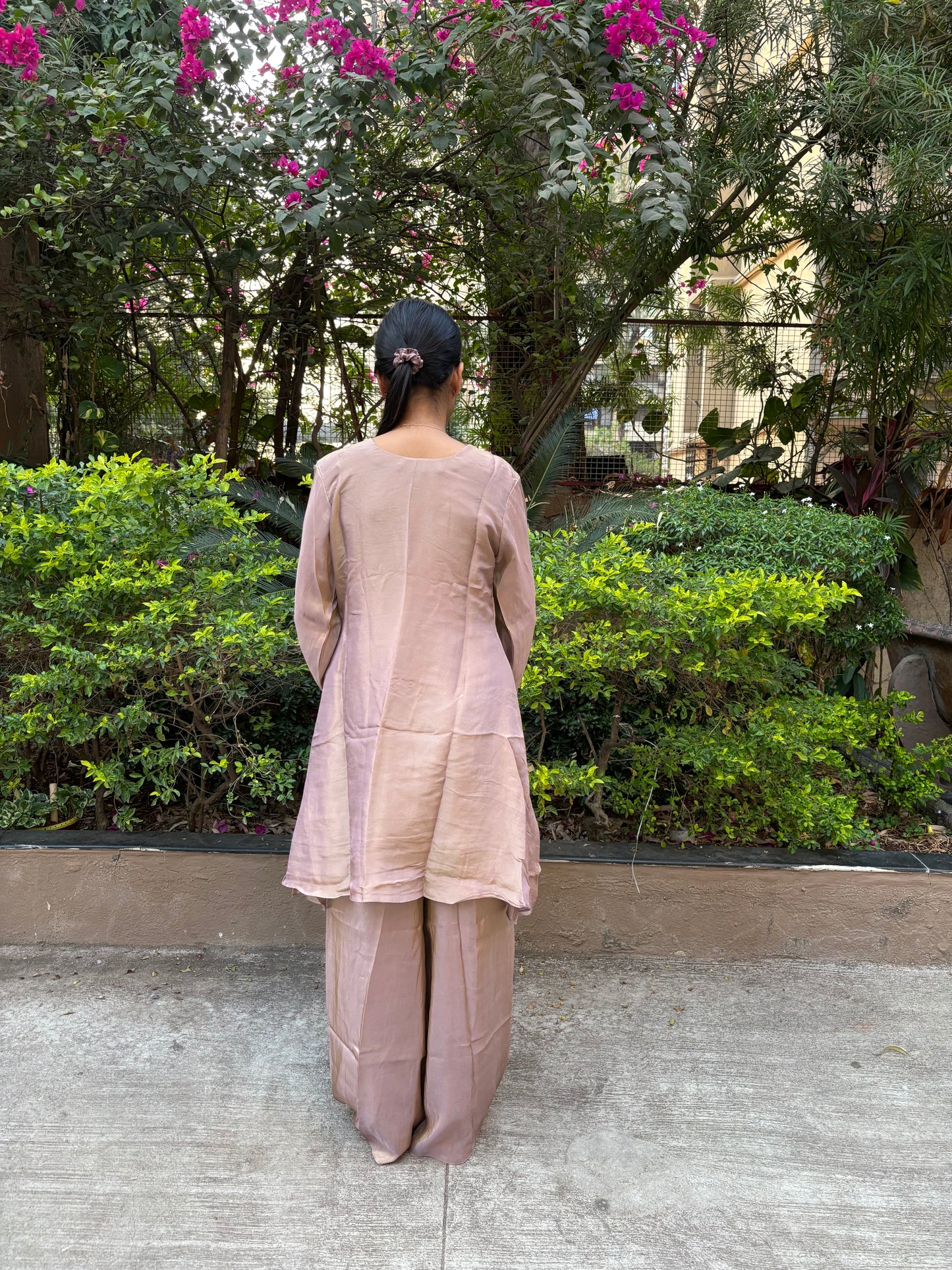 Tissue Mirror Work Indo-western kurta pant set