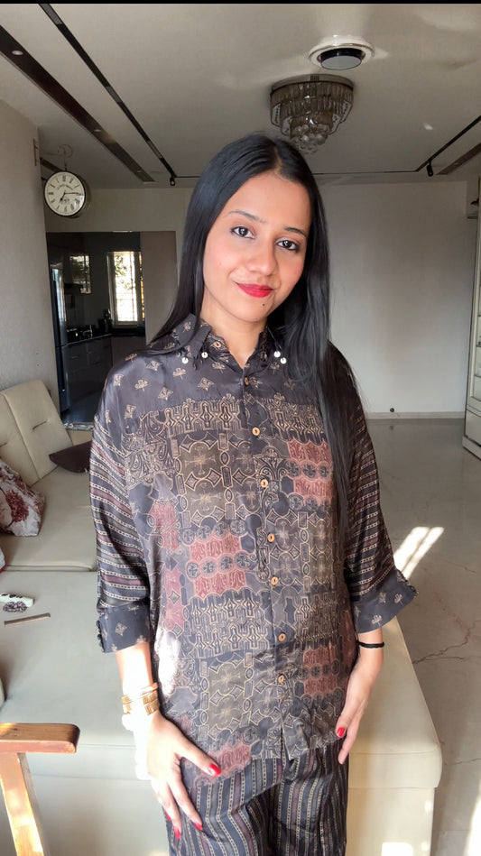 Ajrakh Print Indo Western Co Ord Set