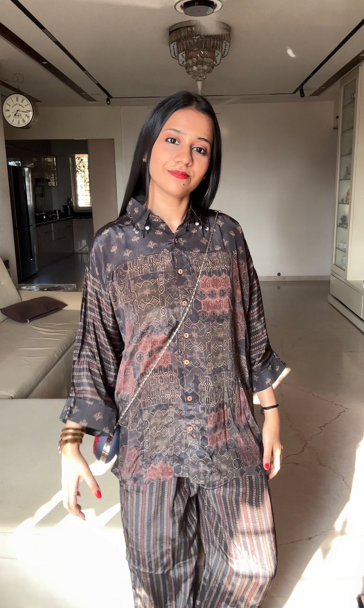 Ajrakh Print Indo Western Co Ord Set