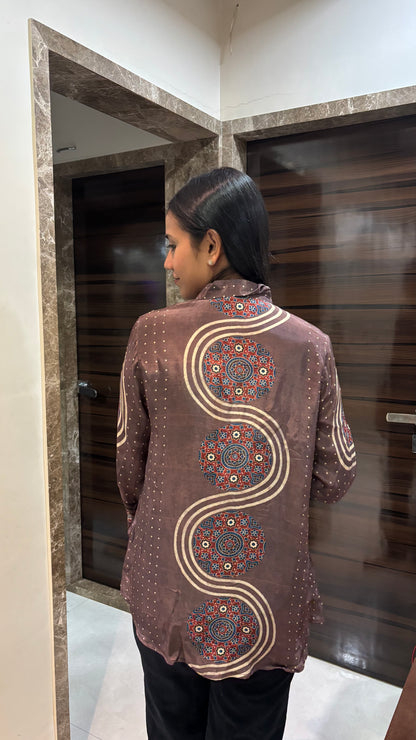 Ajrakh Shirt with statement horse buttons - shirt