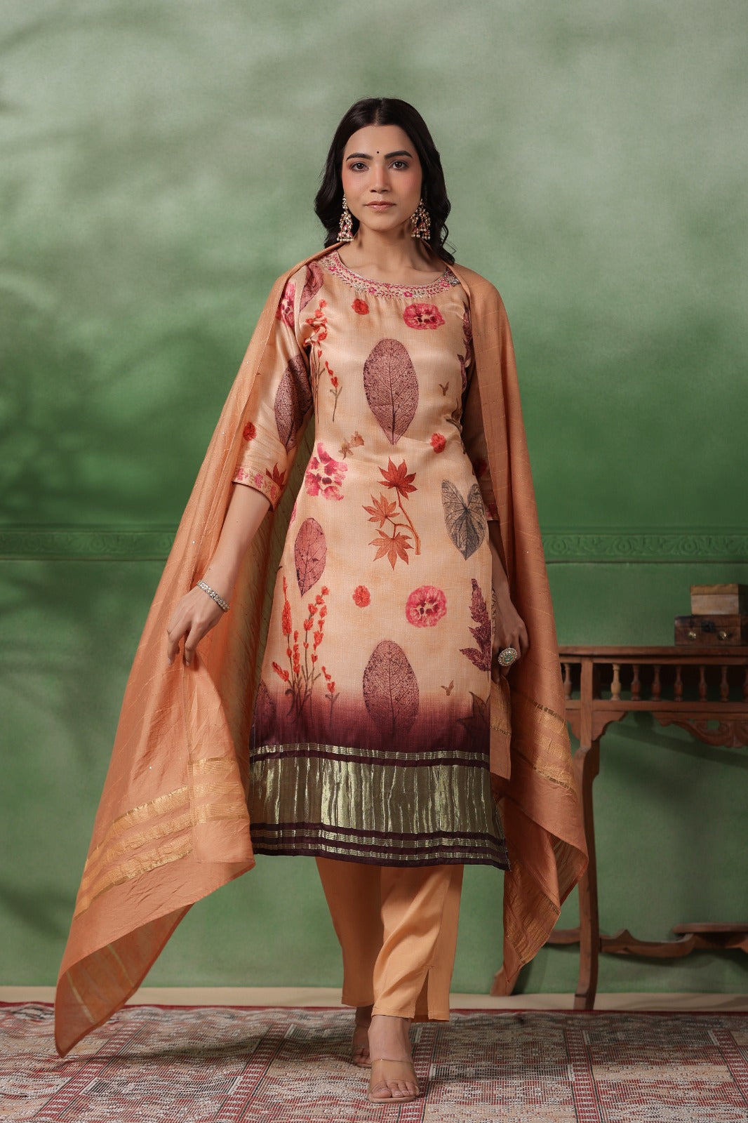 Muslin Suit Set for Women - Suit Set Kurti Pant Dupatta Set