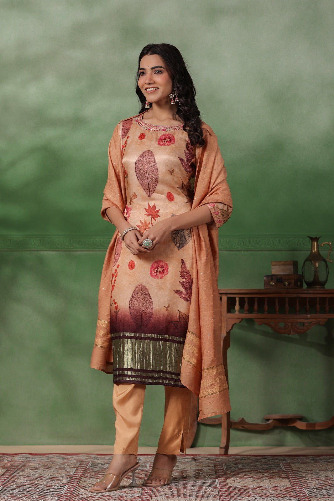 Muslin Suit Set for Women - Suit Set Kurti Pant Dupatta Set