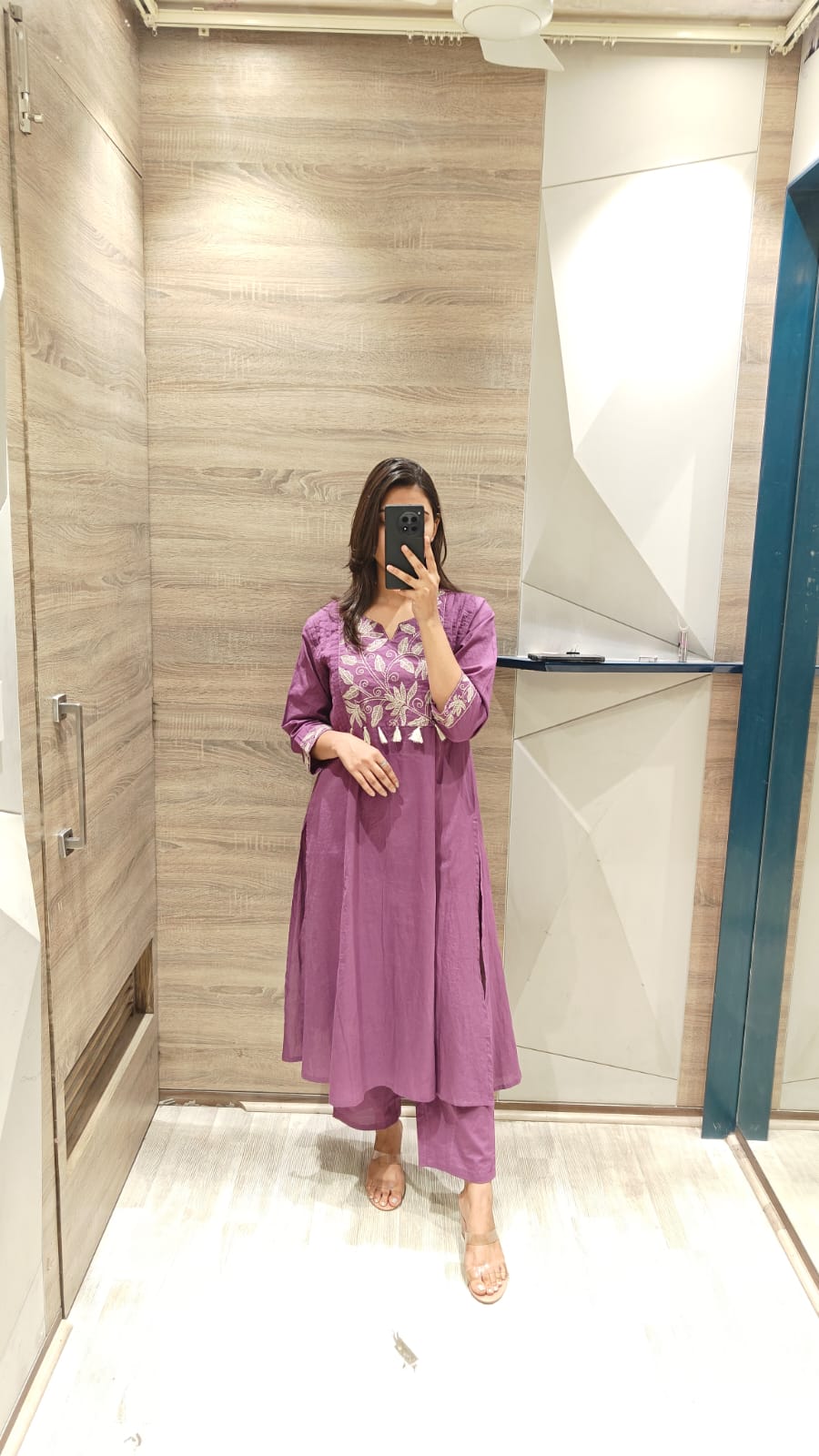 Purple Embroidered Cotton Kurta Set for Women | Stylish Festive & Casual Wear