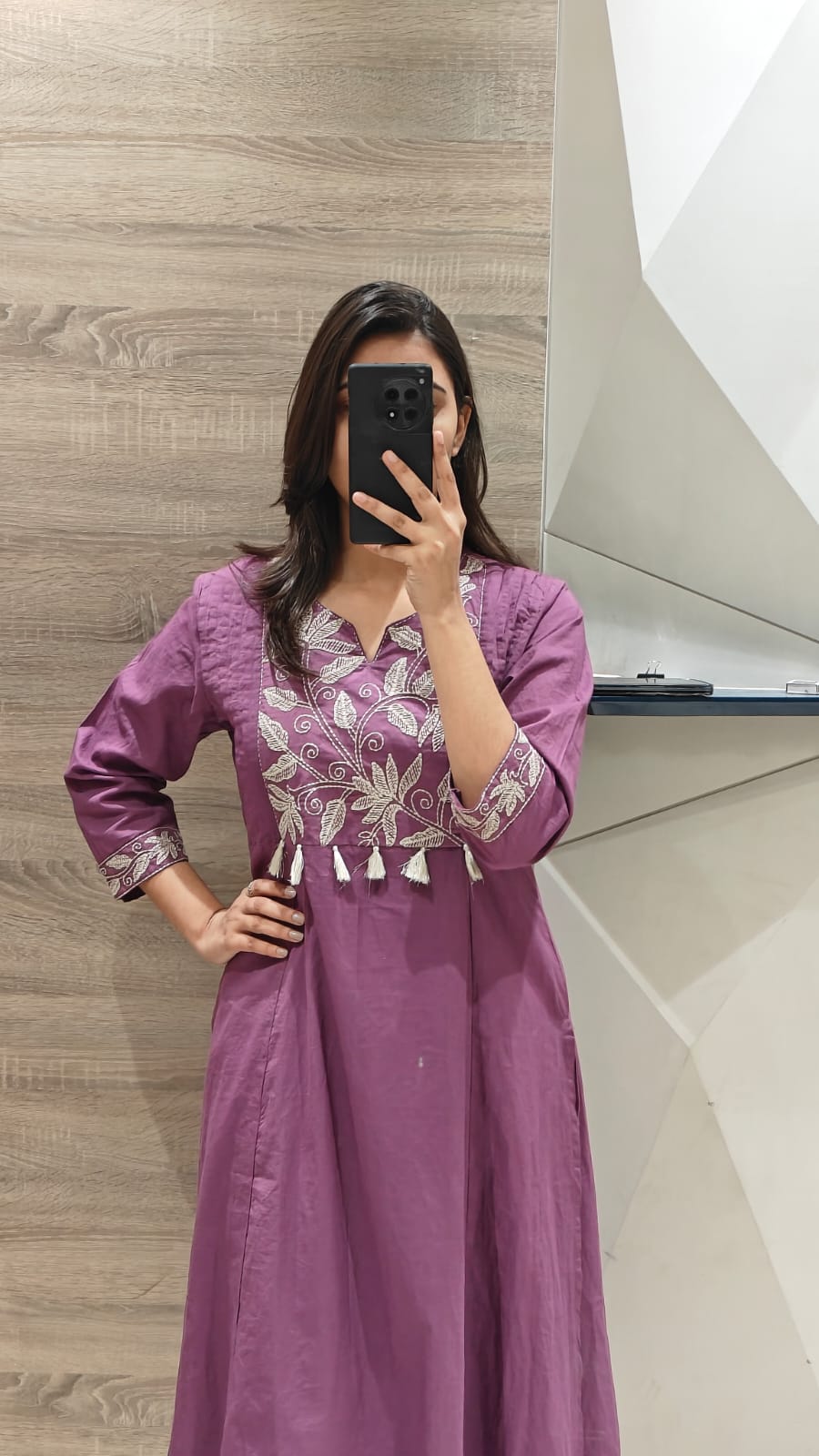 Purple Embroidered Cotton Kurta Set for Women | Stylish Festive & Casual Wear