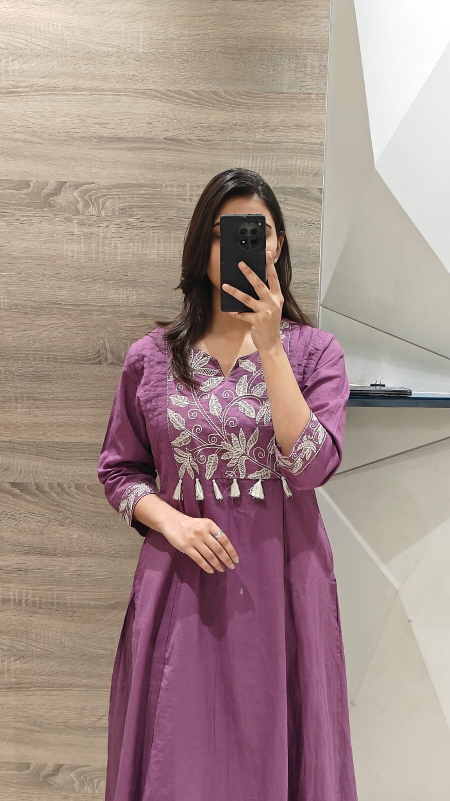 Purple Embroidered Cotton Kurta Set for Women | Stylish Festive & Casual Wear