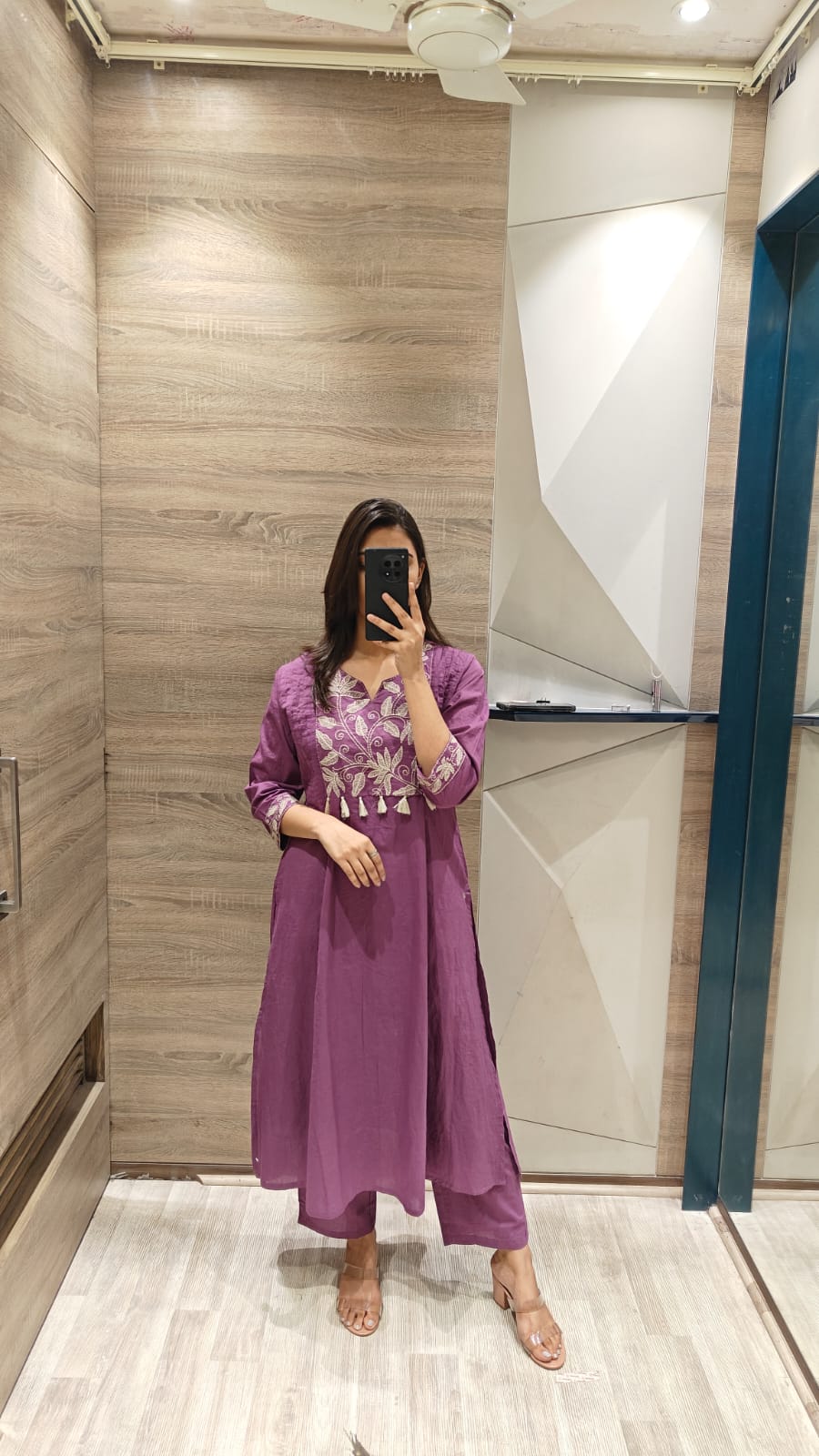 Purple Embroidered Cotton Kurta Set for Women | Stylish Festive & Casual Wear