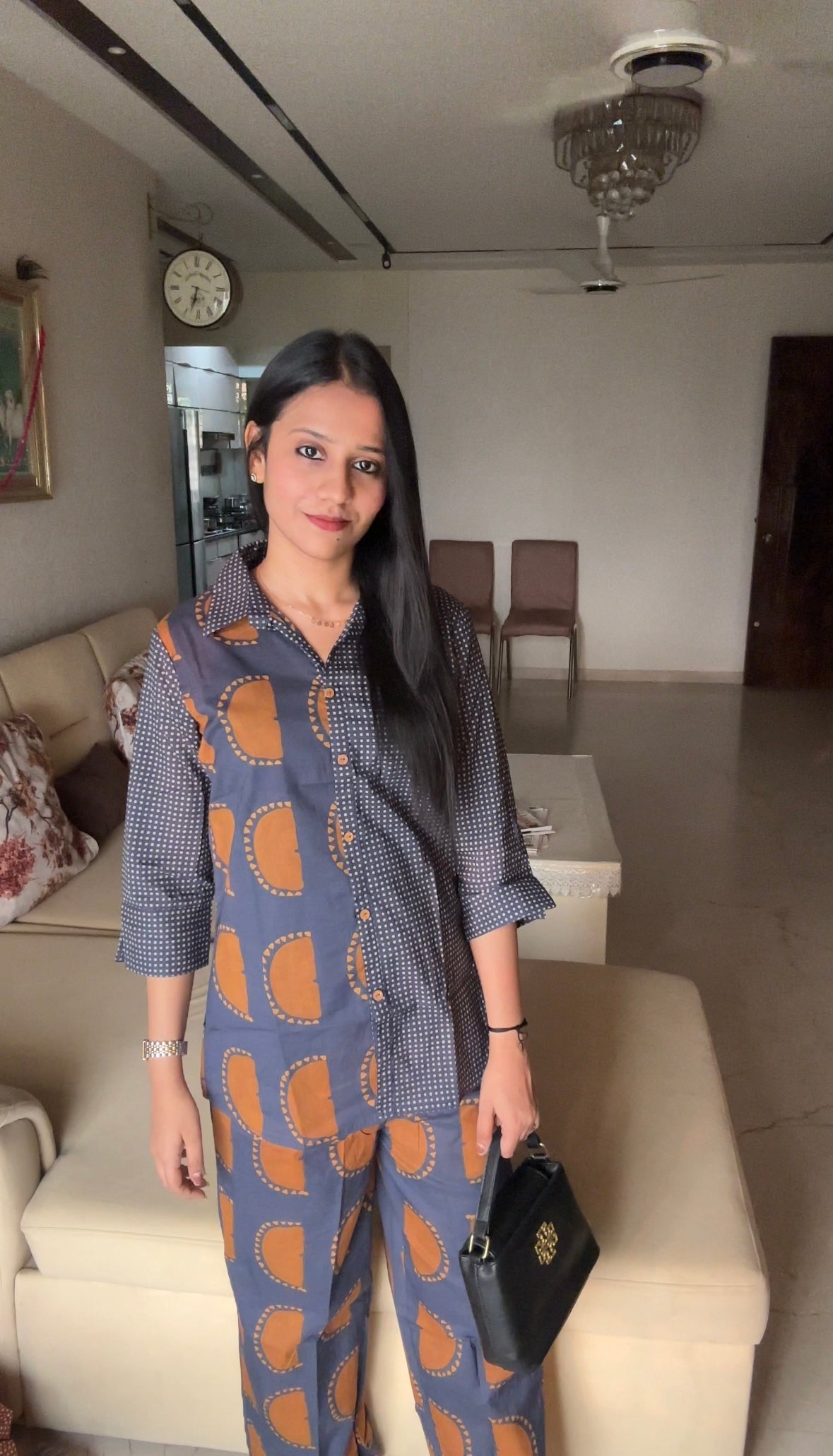 Cotton Printed Co-Ord Set for Women Casual Wear - S / Blue - Coord Set for Women