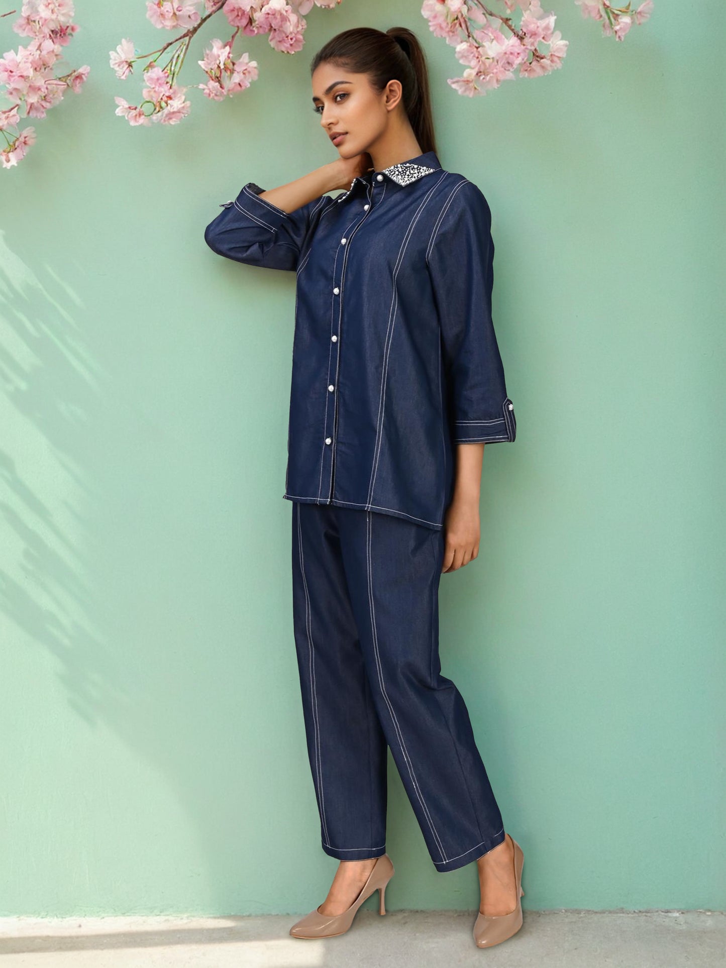 Shanaya Denim Co-Ord with handwork