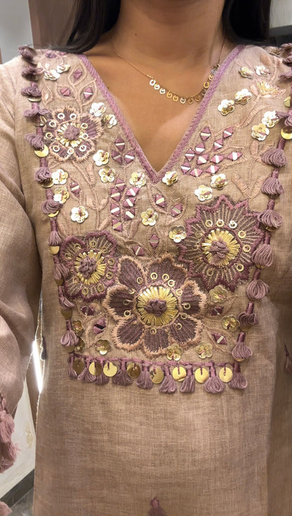 Floral Tassel Indo-Western Kurta Set - Coord Set for Women