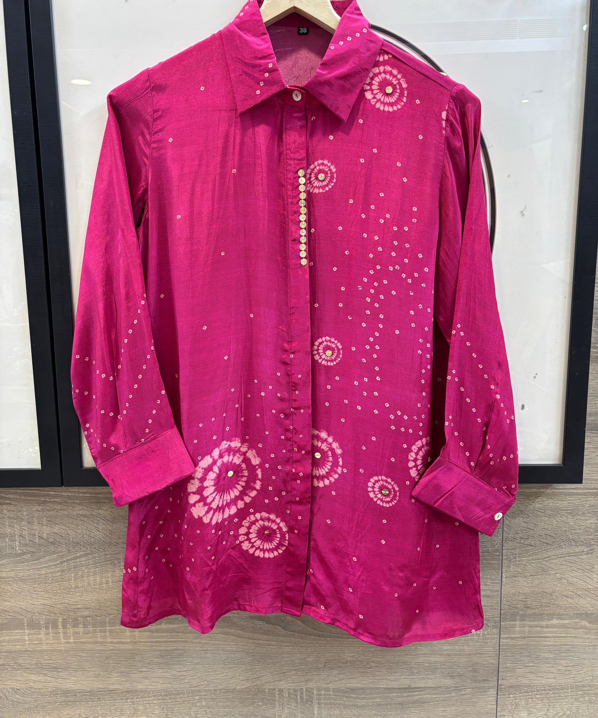 heavy work bandhej shirt top