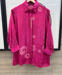 heavy work bandhej shirt top