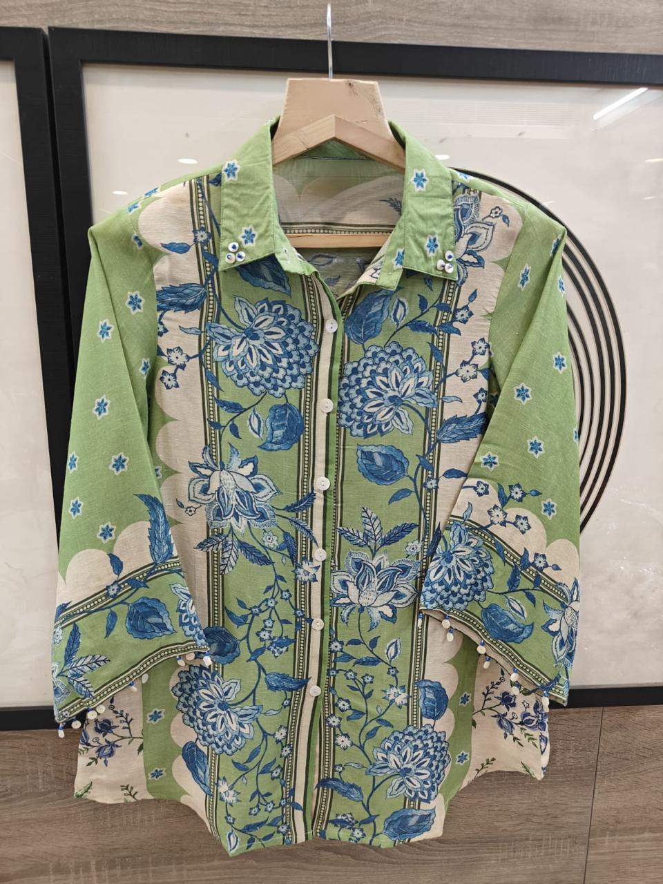 mul chanderi designer shirt for women