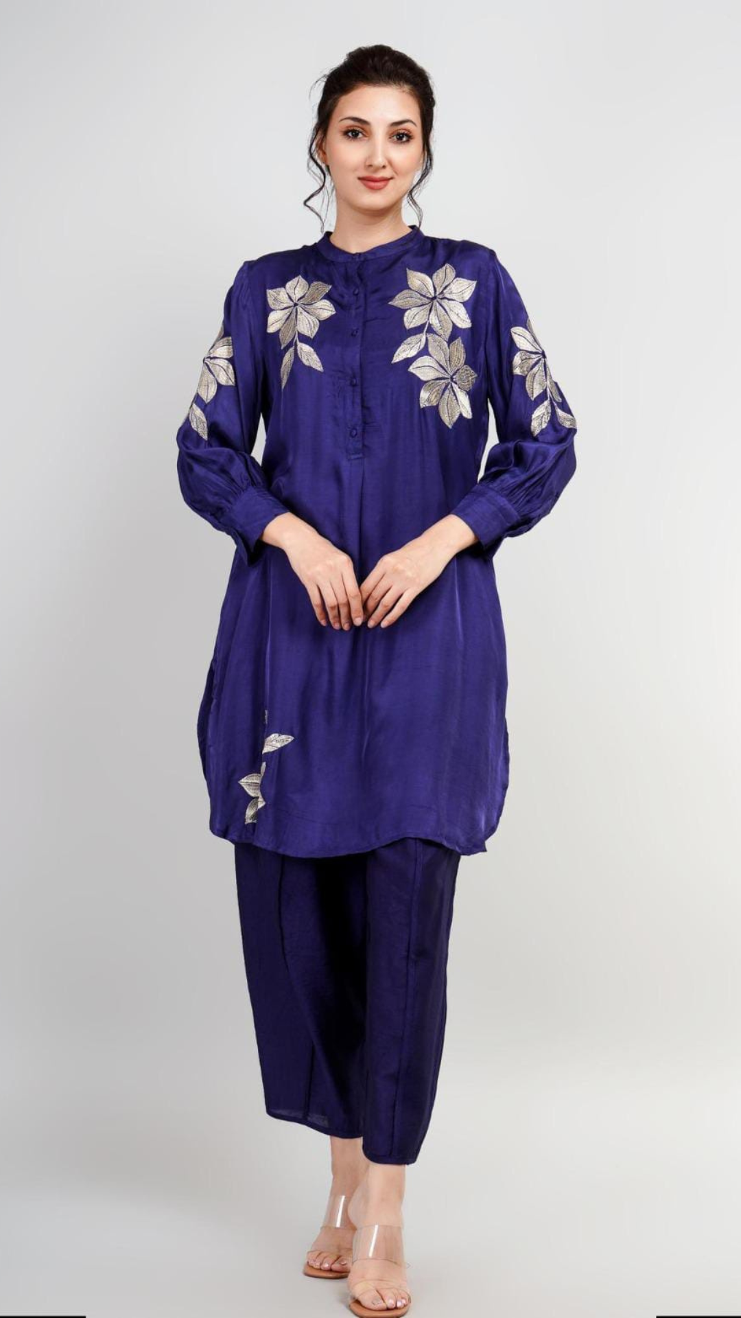 Navy Blue Floral Co-Ord Set